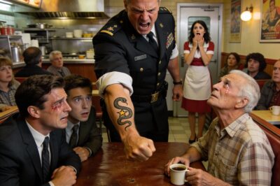 The diner went dead silent the moment those two operators walked in. You could feel the air change. When they cornered Glenn, an 81-year-old regular just trying to eat his toast, my heart stopped. They saw an easy target; they didn’t see the history etched into his skin.