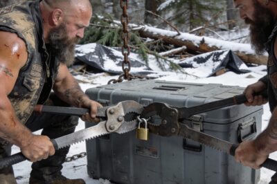 We heard her fingernails scratching from inside the frozen steel box.