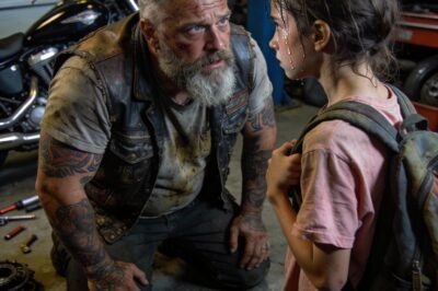 The ultimate betrayal wasn’t walking into a biker gang’s clubhouse as a twelve-year-old girl. It was the terror that forced me there. We lived in the nicest colonial house on Elm Street, living with the man everyone in Blackwood called a hero. But behind closed doors, when the curtains were drawn, he was a different creature entirely. He didn’t use his department-issued handcuffs for criminals; he used them inside our home. I stood in that grease-stained garage, looking at tattooed outlaws the town feared, knowing the real monster didn’t wear a leather cut. He wore a shining badge. And I was about to expose him to the only people dangerous enough to stop him.