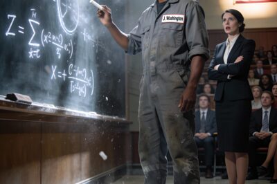 “The Janitor’s Equation: How a Mocking Marriage Proposal from an Arrogant Professor Revealed a Genius Hiding in the Dust of an Elite University”