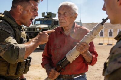 “Is this some kind of joke?” The Gunnery Sergeant’s voice didn’t just carry across the range; it cut through the heat like a whip. He wasn’t looking at us, his exhausted squad of snipers. He was glaring at the frail old man standing quietly behind the firing line, clutching a dirty cloth bundle. My stomach turned. I knew the protocol, and I knew the Sergeant’s temper. But watching him tower over an 82-year-old man who looked like he’d blow away in a stiff breeze felt wrong. It felt dangerous. I just didn’t know who was actually in danger yet.
