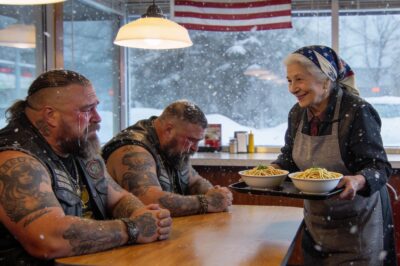 The Countdown: She stared at the crumpled bills—$47. That was it. Beneath the cash register lay the letter that felt like a death sentence: seven days. Seven days before the bank took the only thing keeping her alive. Outside, the storm raged, burying Highway 70 in white. She was ready to give up, to turn off the lights forever, until a low rumble shook the floorboards. It wasn’t the wind. It was something far more dangerous.