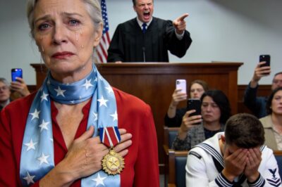 “The room went ice-cold. People were whispering, phones were coming out, and the young sailor I was trying to help looked like he wanted to vanish. The judge slammed his gavel down—a sound like a gunshot—and declared me in contempt. He wanted to rip away my honor, and for a second, the smell of cordite and dust filled the room again.”