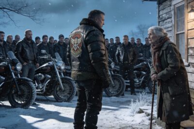 “Every instinct screamed at me to slam the door and lock the deadbolt. My husband, Frank, had always warned me about men wearing that patch. ‘If you see the winged skull,’ he used to say, ‘you turn the other way.’ But the man collapsed at my feet wasn’t attacking. He was freezing. His lips were blue, and he was whispering ‘please.’ I looked at the Hell’s Angel patch on his leather jacket, then at his terrified eyes. In that split second, I didn’t see a criminal. I saw my son.”