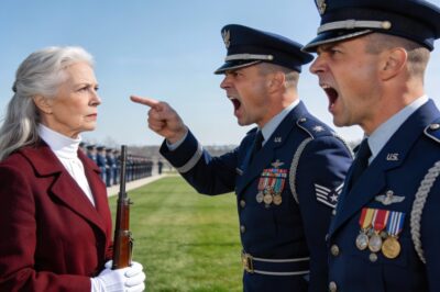 The sound of a rifle hitting the deck is something you never forget. It’s the sound of ultimate failure in the ceremonial guard. I was a Staff Sergeant, supposed to be in control, but I was too busy bullying an elderly woman in a red jacket to notice my own soldier was struggling. When that heavy M1 Garand cracked against the asphalt, my entire career flashed before my eyes. The silence on the parade field was deafening. I felt sick with shame. The rifle slid right to her feet. I thought that was the worst moment of my life. I was wrong. The worst part was what happened when she leaned down to pick it up.