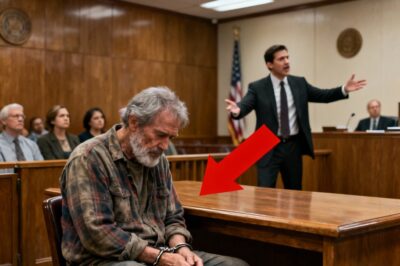 Everyone in the courtroom laughed at the silent old veteran in chains until a four-star General walked in and dropped to his knees in tears.