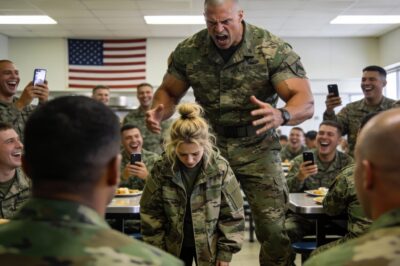 I still hear the laughter in my nightmares. It wasn’t just loud; it was cruel, the kind that scrapes against your soul. Two hundred soldiers, men and women trained to protect the weak, were all jeering at one small woman who looked like she’d been blown in by a strong wind. She stood there, trembling in an oversized jacket, while Sergeant Derek Callahan tore her dignity apart piece by piece. I wanted to scream. I wanted to stand up. But I stayed seated, paralyzed by the fear of being his next target. If I had known who she really was, I would have been on my knees begging for his safety, not hers.