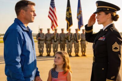The drums were thundering, everyone was cheering, but I just wanted to disappear into the cold metal of the bleachers. I’ve spent years perfecting the art of being invisible. Then, the entire convoy stopped dead. The President of the United States stepped out of her armored car, ignoring the generals and the cameras. The silence that fell over the crowd was heavier than the noise. She walked straight toward the one person who didn’t want to be seen: me. My eight-year-old son squeezed my hand so hard it hurt. “Dad,” he whispered, terrified. “What did you do?”