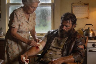 I looked like a nightmare standing on her welcome mat. My leather jacket was shredded, my arm was bleeding freely onto her porch, and I was shaking from adrenaline and the freezing rain. Most people would have slammed the door in my face. Most people would have called the cops immediately. I wouldn’t have blamed them—I’m a big guy, and I look like trouble even on a sunny day. But she didn’t flinch. She didn’t scream. She just looked at the blood, then at my eyes, and opened the screen door wider. That silence scared me more than the crash did.