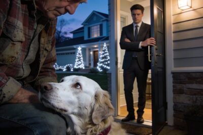 The Ultimatum: He pointed at my fourteen-year-old Golden Retriever, then at his pristine Italian marble floors. “Dad, the investors are coming. The hair, the smell… it’s not going to work inside.” He didn’t just ask me to put my dog outside; he asked me to lock away the last living piece of his mother. I looked at my son, then I looked at the garage. It wasn’t just a request; it was a line in the sand.