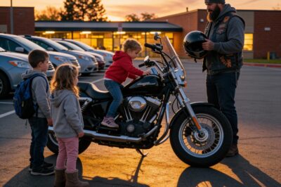 Dayton, Ohio: Everyone Judged The Biker In The Tiny Chair Until He Spoke About Why He Was Raising 3 Kids Alone