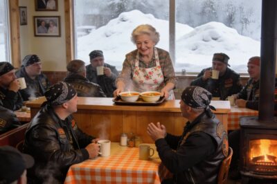 Kind Old Lady Shelters 15 Hells Angels During a Snowstorm, Next Day 100 Bikes Line Up at Her Door