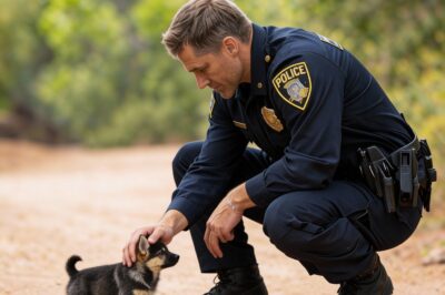 A TRAUMA-STRICKEN COP IN RURAL OREGON FOUND A TINY PUPPY CREEPING BEHIND HIS SQUAD CAR. WHEN HE FINALLY REALIZED WHAT THE PUP WAS HOLDING IN ITS MOUTH, HIS ENTIRE WORLD SHATTERED INTO TEARS!