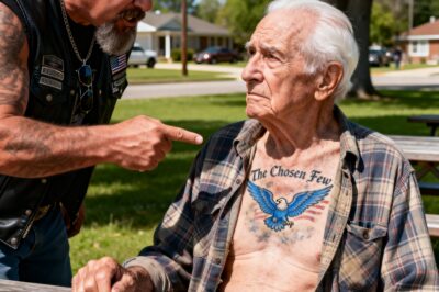 In a quiet park in Columbus, Ohio, a group of young men decided to mock a 92-year-old’s faded tattoo, calling it “pathetic” and “prison ink.” They thought he was just a frail old man who couldn’t fight back, but they were about to realize that some legends never die—and the “Chosen Few” never stand alone.