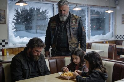 “Dad, if we eat this now… will we have to starve tomorrow?” In a flickering diner in Scranton, Pennsylvania, those words turned a terrifying table of Hell’s Angels into stone. You won’t believe what happened when the leader stood up.