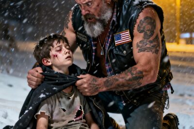 The Biker and the Broken Boy: How a Storm Revealed a Gambling Aunt’s Cruel Betrayal and Sparked an Unlikely Salvation