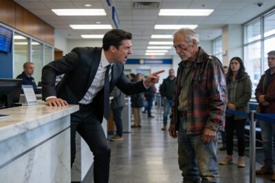 Look at him,” the manager sneered, his voice echoing across the silent marble lobby. “He probably came in here just to steal the free coffee.” My hands were calloused, my jacket was worn, and my boots were muddy from a morning walk. He saw a bum. He didn’t see the man who signed his paychecks. I took a deep breath, clutching the black titanium card in my pocket. He wanted a show? He was about to get a lesson in humility that would cost him a lot more than his annual bonus.