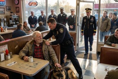 They Saw A Dirty Old Man And A “Mutt” In A Roadside Diner, So They Decided To Teach Us A Lesson In Humility. They Didn’t Know I Was A Retired 4-Star Admiral With The Power To End Their Careers, Or That My Dog Was More Decorated Than Their Entire Department. By The Time They Heard The Rumble Of 50 Military Vehicles Outside, It Was Already Too Late.