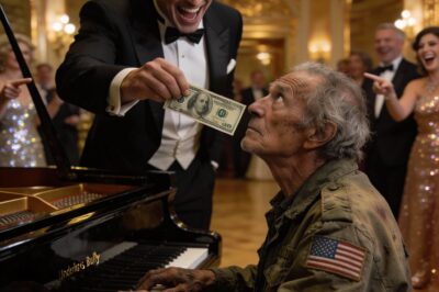 They Looked at My Worn Army Jacket and Saw a beggar. They Looked at My Calloused Hands and Saw a Failure. When I Asked to Play the Grand Piano for a Meal, They Laughed and Threw a Crumpled Dollar at My Feet. But They Didn’t Know the Man They Were Mocking Was a Living Ghost, a Medal of Honor Recipient, and the Very Billionaire Who Paid for Their Champagne. Tonight, the Music Wouldn’t Just Be a Melody—It Would Be a Judgment.
