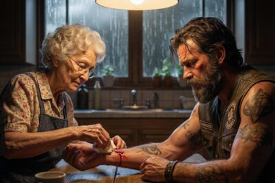 I Cleaned the Biker’s Wounds Without Asking His Name, Just steady hands, a calm voice…