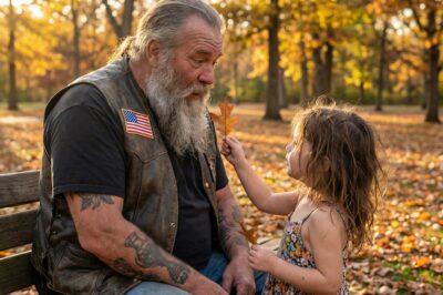 THE TATTOOED GIANT AND THE LITTLE GIRL WHO SAW HIS SOUL: How One Innocent Question Shattered A Hardened Biker’s World And Saved Two Broken Families From The Darkness That Threatened To Consume Them Forever