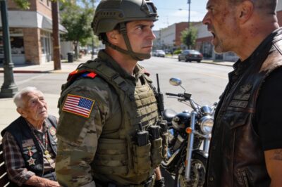 THE OLD MAN THEY THOUGHT WAS TRASH: How a Biker’s Cheap Shot at an 84-Year-Old Veteran Woke Up a Sleeping Giant, Summoned a Black Hawk to Main Street, and Taught a Town That Some Uniforms Are Never Truly Taken Off
