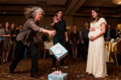 My Mother-In-Law hijacked my baby shower in Maple Grove to honor herself, but when she tried to name my unborn daughter and destroyed my gifts, I made a choice that ended with her being dragged away in handcuffs while the whole family watched in horror.