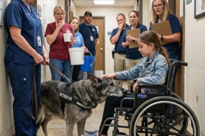 Wheelchair-Bound Girl Visits a Struggling Shelter — The “Too Dangerous” Retired K9 Everyone Feared Did Something That Stopped the Whole Hallway Cold
