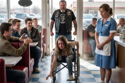 In a Town Where Silence Was the Currency of Survival, a Paralyzed Girl Finds Herself Crawling on a Diner Floor, Tormented by the Mayor’s Son While the Community Watches in Apathy. But When the Roar of Twenty-Three Harley-Davidsons Shatters the Quiet, Carrying a Past She Never Knew and a Family She Never Expected, the Balance of Power is About to Shift Forever, Proving That Even the Broken Have Thunder in Their Hearts.
