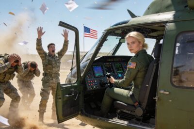 He leaned in, his voice loud enough for everyone to hear, “Careful, sweetheart. That Apache is not a toy.” The other officers laughed. He thought it was a joke. He had no idea that the real punchline was coming, and it wouldn’t be funny for him at all.