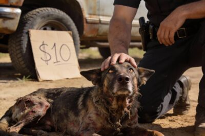 He was lying in the dirt at a roadside flea market, a cardboard sign above his head that just said “$10.” I almost kept walking, but something about his eyes stopped me cold. They weren’t the eyes of an old animal; they were the eyes of a terrified soldier begging for help.