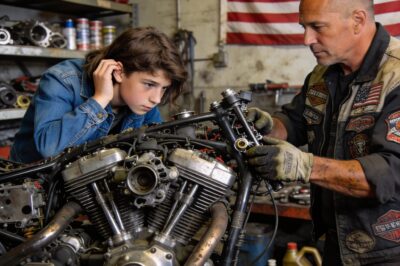 I was just a kid trying to build a way out, piece by rusty piece. I never asked for trouble, but that night, trouble found me. He just stood there, watching me in the dark, and I knew my life was about to change forever.