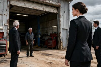 My small-town garage was hours from closing forever when three strangers in suits walked in holding a 23-year-old secret. They said my life was about to change, but what they revealed next left me and the entire town speechless.