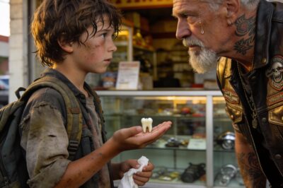 “It’s my mom’s tooth. Her boyfriend knocked it out. He’s the police chief. He’s going to take her life Thursday. I can’t call the police because he is the police. I tried everything. Nobody helps. So, I need a gun. I’ll use it Thursday when he comes back.”