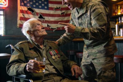 They Mocked The “Useless” Cripple In The Corner, Laughing As They Spilled Their Beer On My Wheels, But They Didn’t Know They Were Waking A Ghost From The Government’s Blackest File, And When I Finally Whispered My Call Sign, The General Walking Through The Door Didn’t Just Salute—He Froze In Pure, Unadulterated Terror Because He Knew The “Dead” Man In The Chair Had Finally Come Home To Collect The Debt.