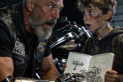 I Was Just A Mute 12-Year-Old Scavenging For Scraps In The Shadows Until I Broke Into The Hell’s Angels Clubhouse At 2 AM To Fix The President’s Sabotaged Brakes. They Caught Me Red-Handed With A Wrench And A Severed Line, Thinking I Was A Thief, But When They Saw The Grease On My Bleeding Hands And The Notebook In My Backpack, They Realized I Wasn’t Stealing A Bike—I Was Saving A Life And Toppling A Kingdom.