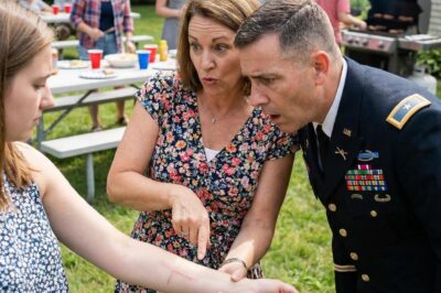My Aunt Mocked My Scar at the BBQ, Until Her Colonel Husband Recognized My Scar