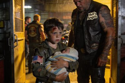“Can You Hide My Sister?”: The Night A Battered Ten-Year-Old Boy And His Baby Sister Walked Through A Rainstorm To Knock On The Iron Wolves’ Door, And How One Whisper For Help Turned 97 Outlaw Bikers Into A Personal Army That Burned A Corrupt System To The Ground.