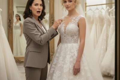 “WHAT A SHAME YOUR FAMILY COULDN’T AFFORD SOMETHING BETTER,” My Future Mother-In-Law Sneered, Examining My Wedding Dress. “EVERYONE WILL KNOW YOU DON’T BELONG IN OUR CIRCLE.” I Smiled Politely as She Continued Criticizing. “It Looks Like a Discount Store Knockoff.” When She Flipped the Collar to Check the Label, Her Face Went Completely White…